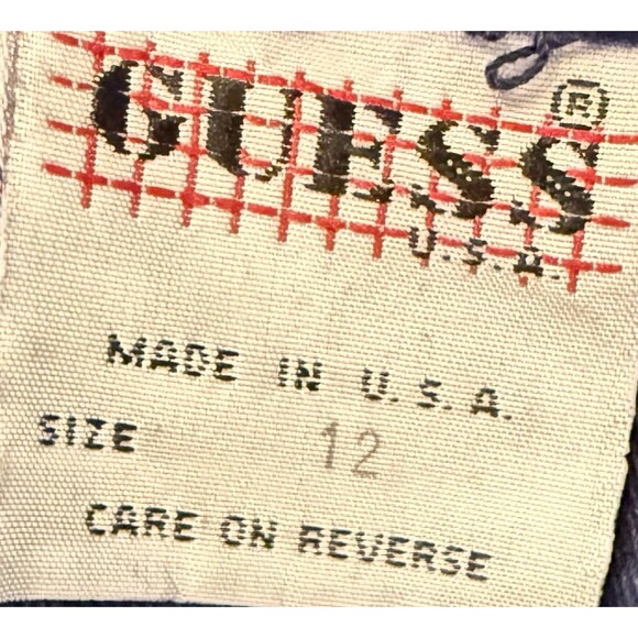 Guess Girls Navy Ruffle Skirt S 12 Made in USA Y2K Vintage Style 100% Cotton - Picture 4 of 5